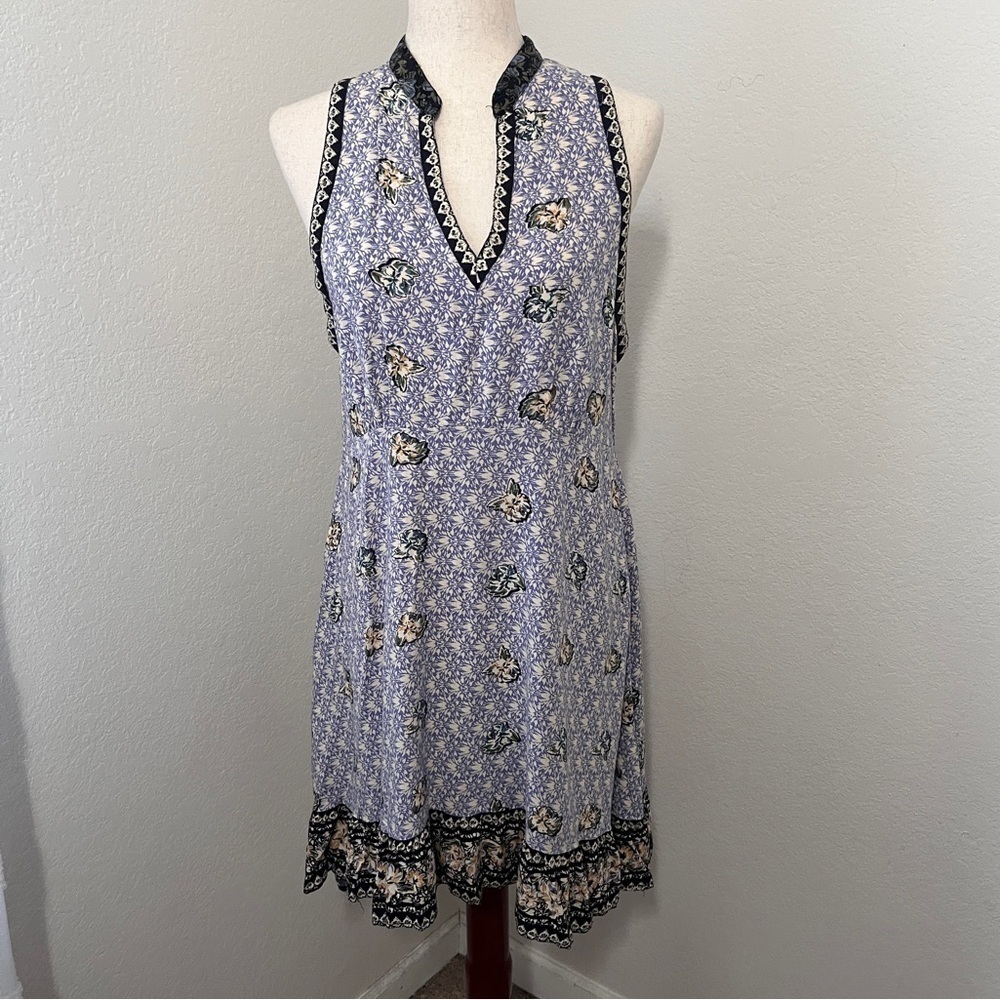 Nostalgia Women's Dress Size L Printed Hippy Boho Knee Length Rayon